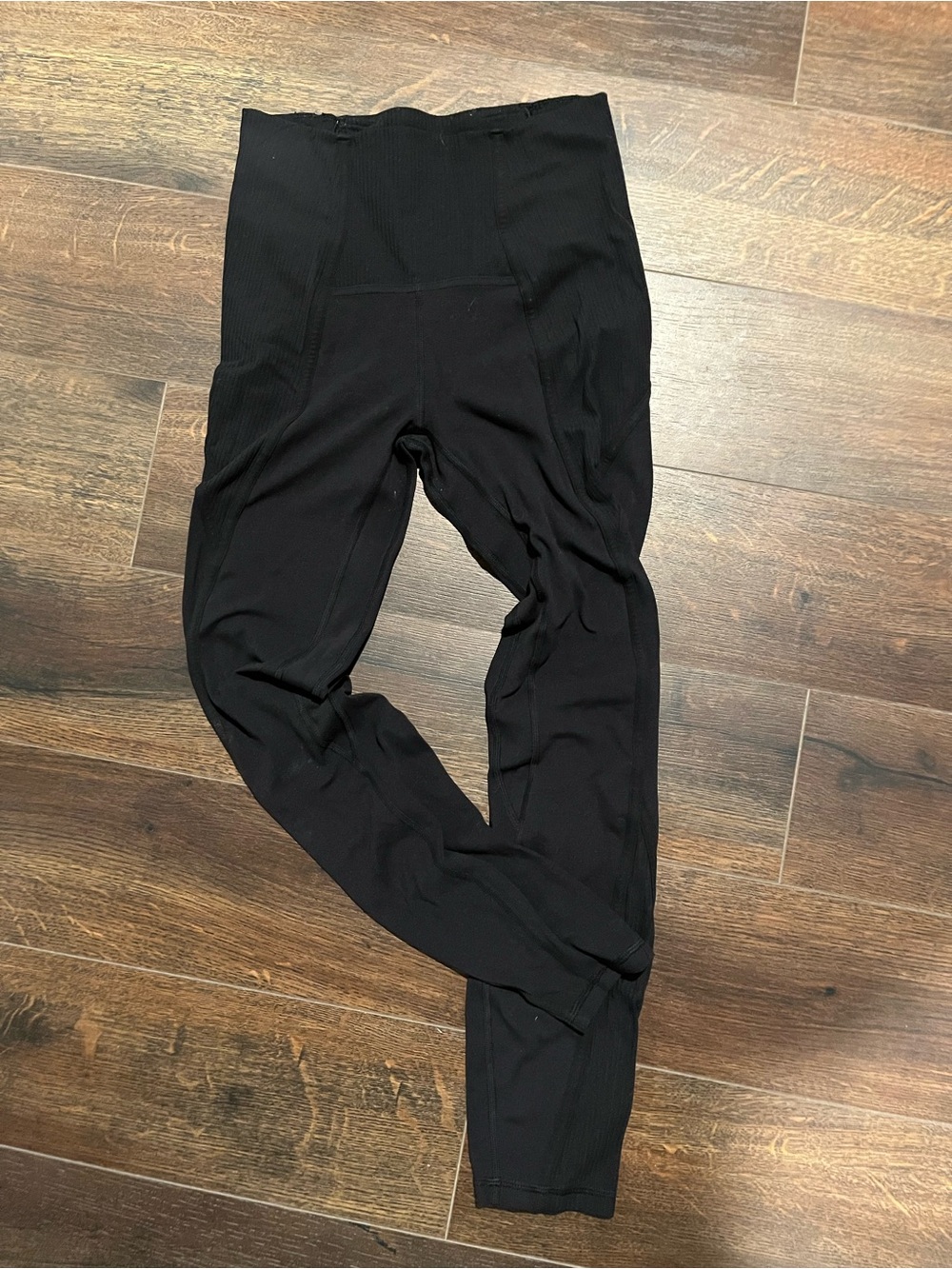 lululemon athletica Black Ribbed High-Waist Leggings